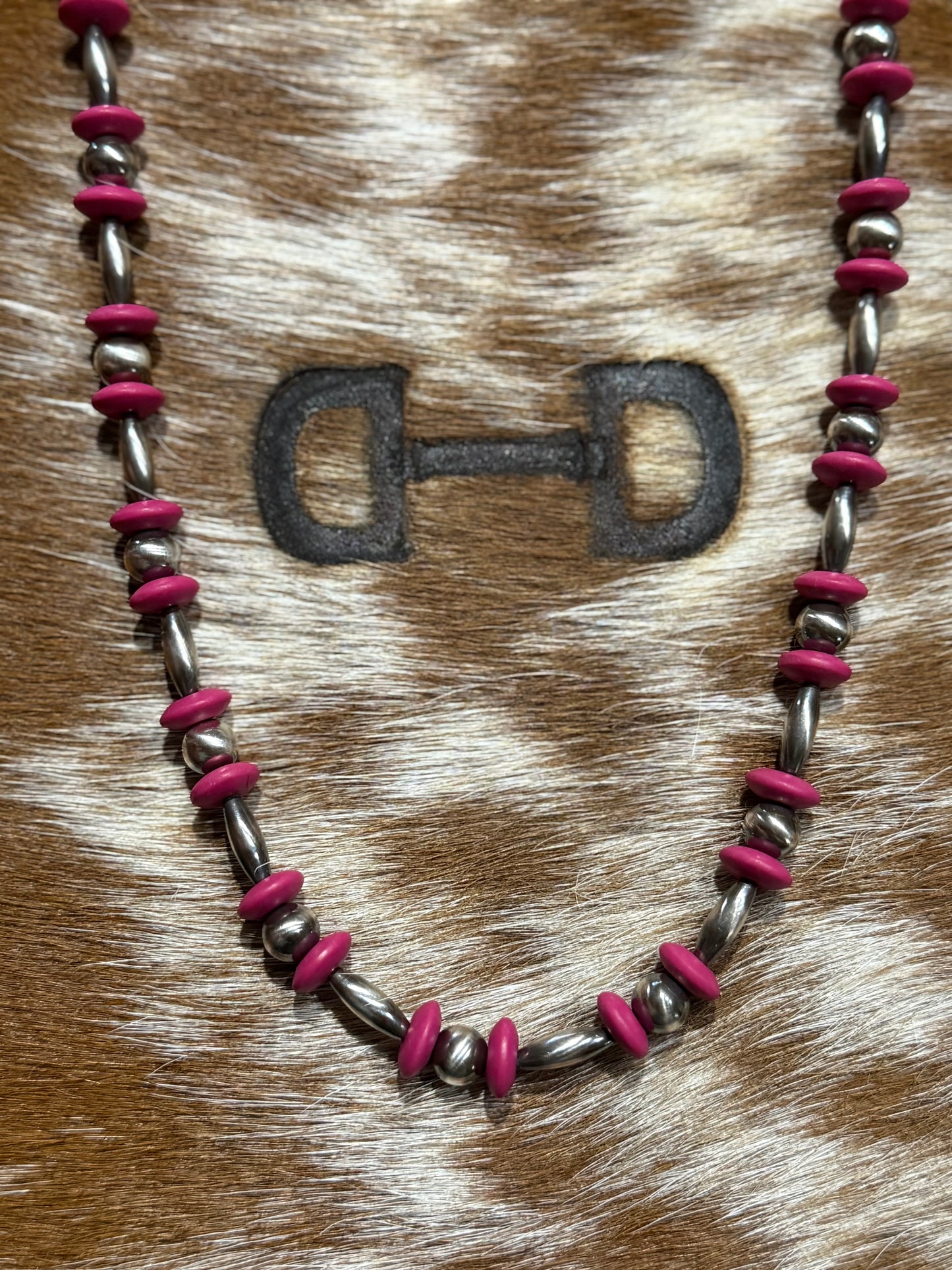 Sterling Silver and Raspberry Necklace