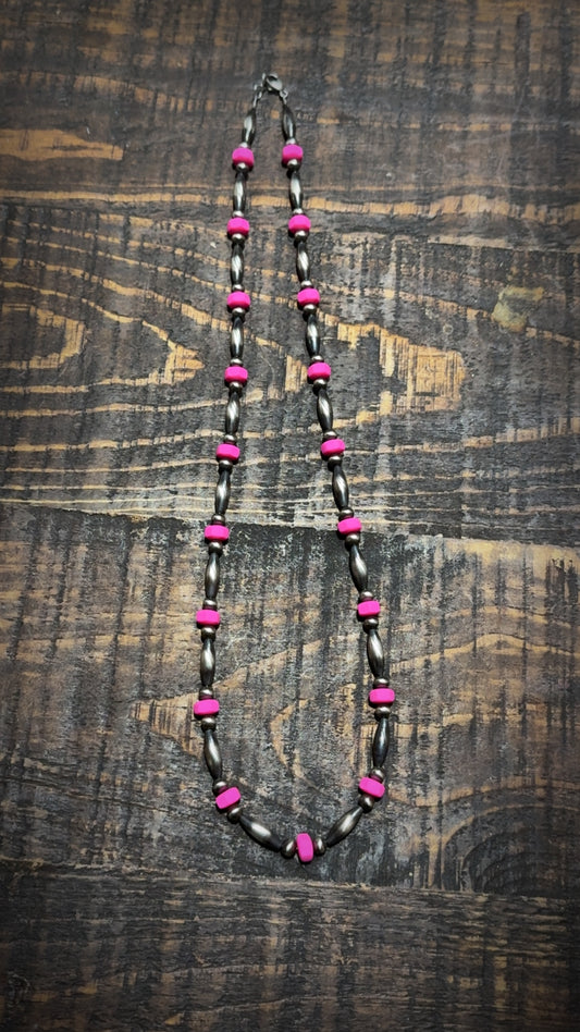 Sterling Silver and Pink necklace